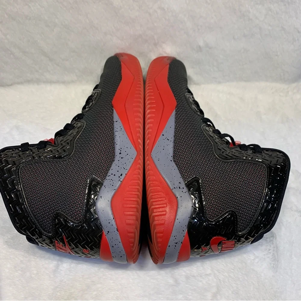 Nike Air Jordan Spike Forty Athletic Sneakers Black Fire Red Cement Grey Size 11
